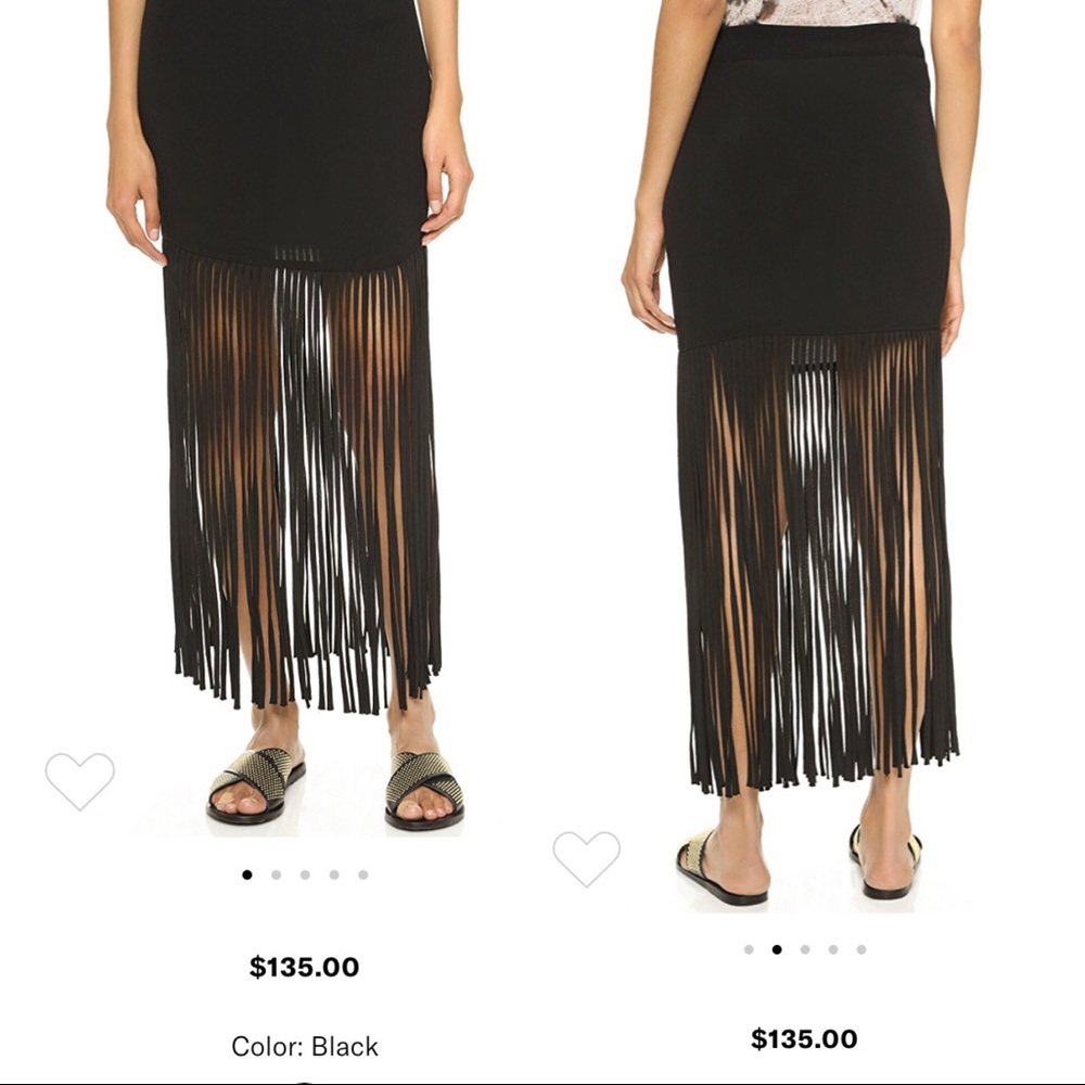 Monrow Fringe Maxi Skirt